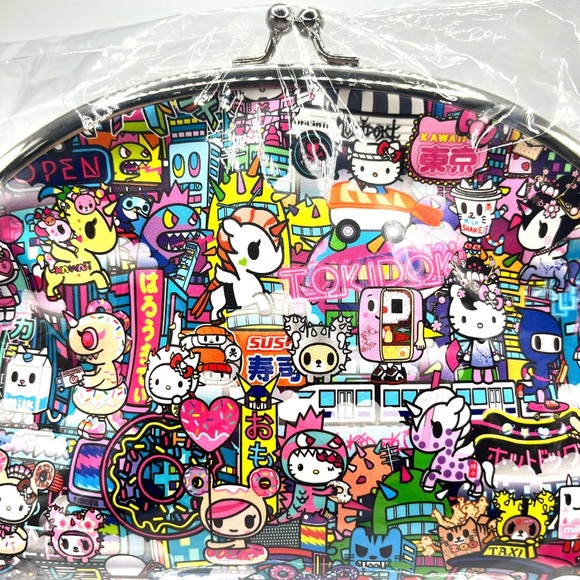 Tokidoki x Hello Kitty “ Midnight Metropolis” Kiss Lock Purse - Picture 2 of 5